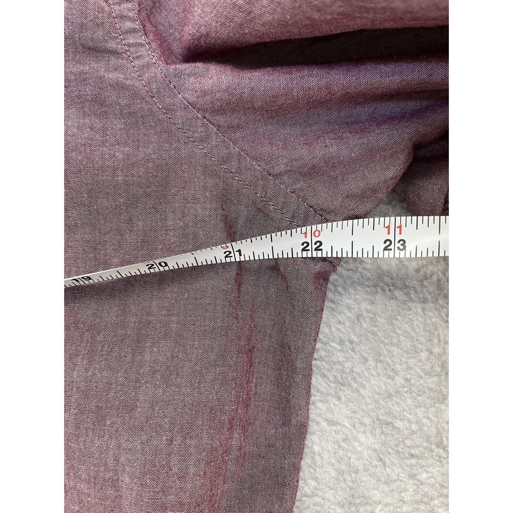 Voyager Mens Button Down Shirt Short Sleeve Size Large Magenta - Picture 7 of 9